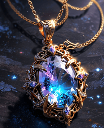 Liontin Batu Biru Pelangi Perhiasan Memikat Sekali Lihat