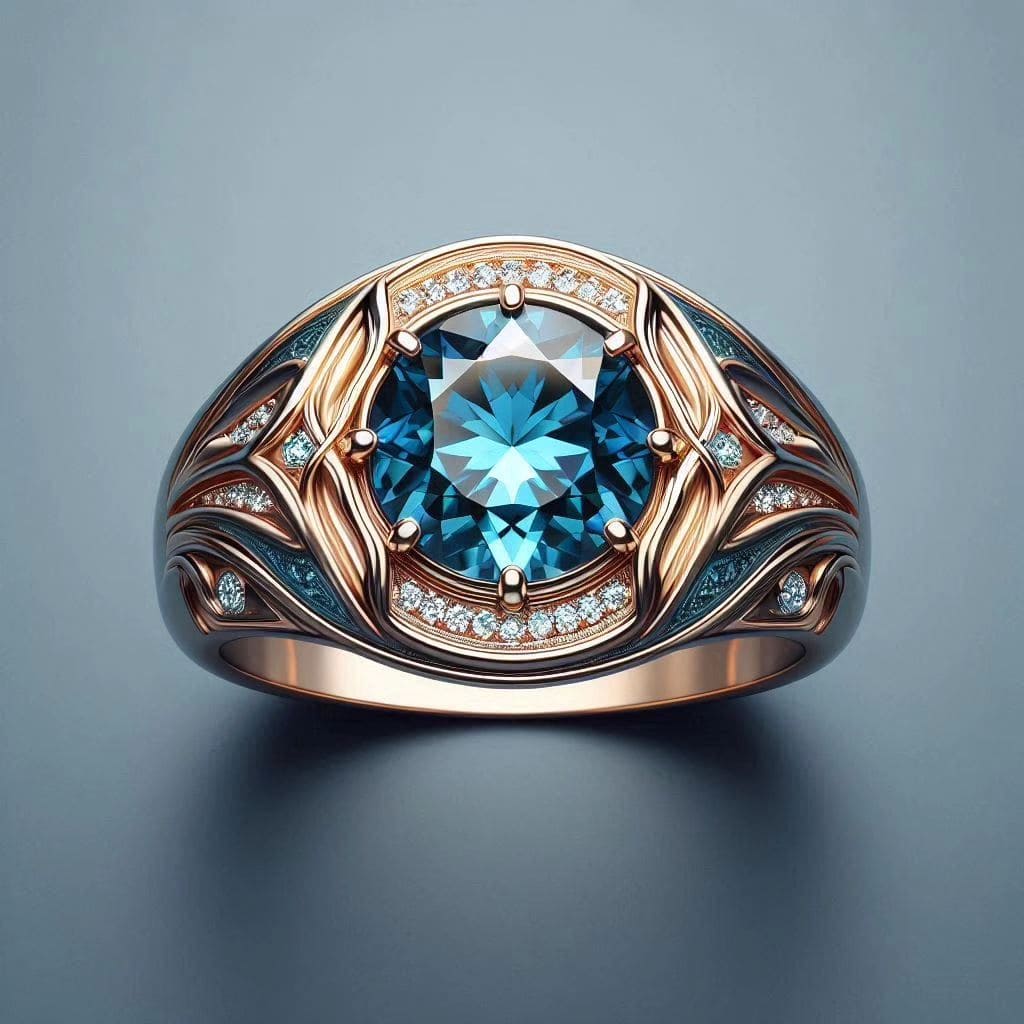 Cincin Batu Biru Mewah Elegansi yang Tampil Berkelas