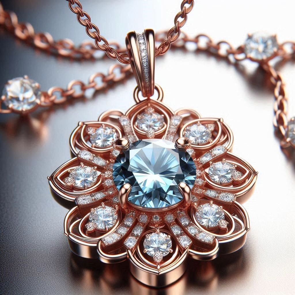 Liontin Berlian Floral